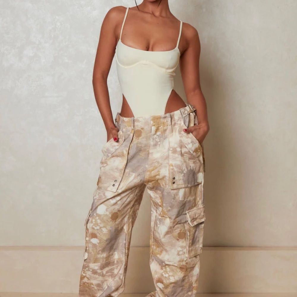 Stylish Cream Cargo Pants for Women